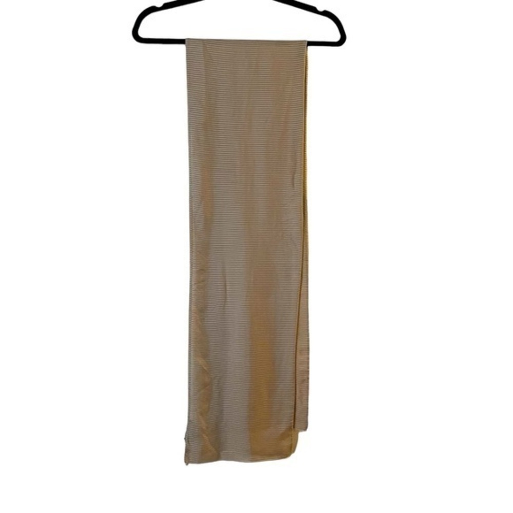 NWOT JIL SANDER oblong ribbed silk sand color scarf